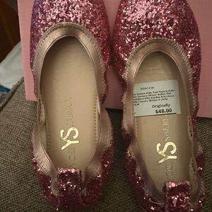 Yosi Samra Sparkly Pink Kids Slippers